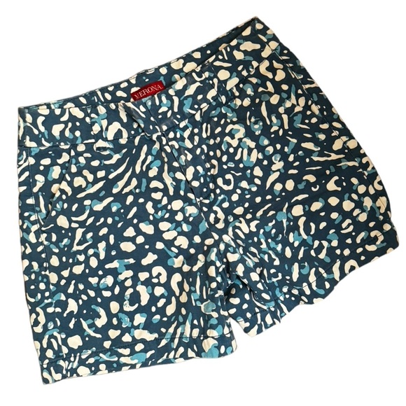 ♥️TARGET MERONA women’s flat front shorts with pockets size 2 blue white pattern - Picture 1 of 10